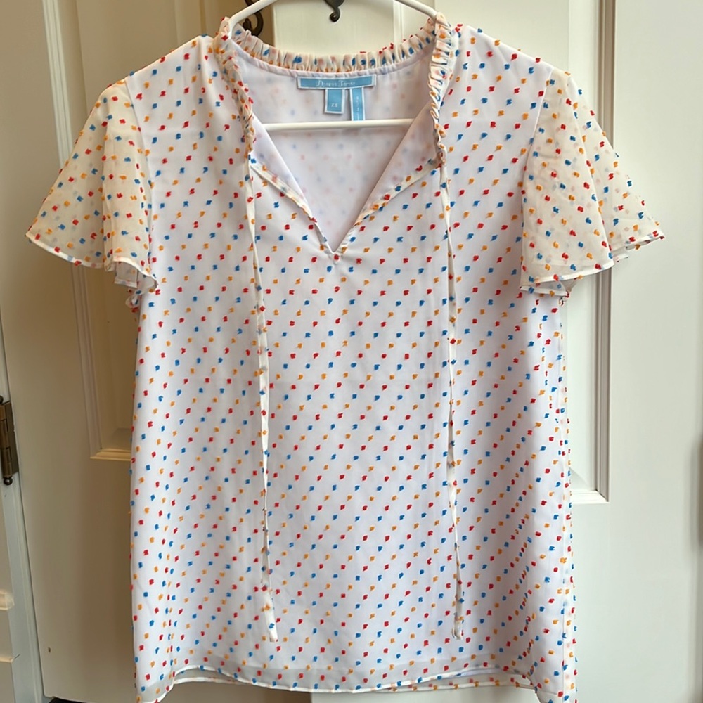 Draper James Flutter Sleeve Top with Dots